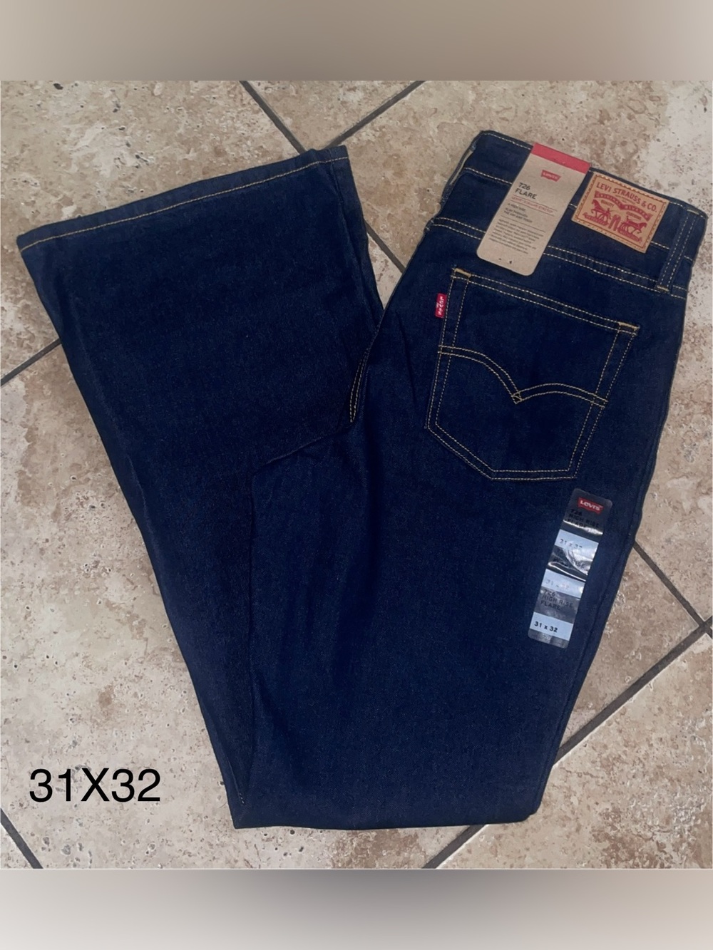 Levi's Women’s 726 Flare Raw Dark Indigo Bootcut Jeans